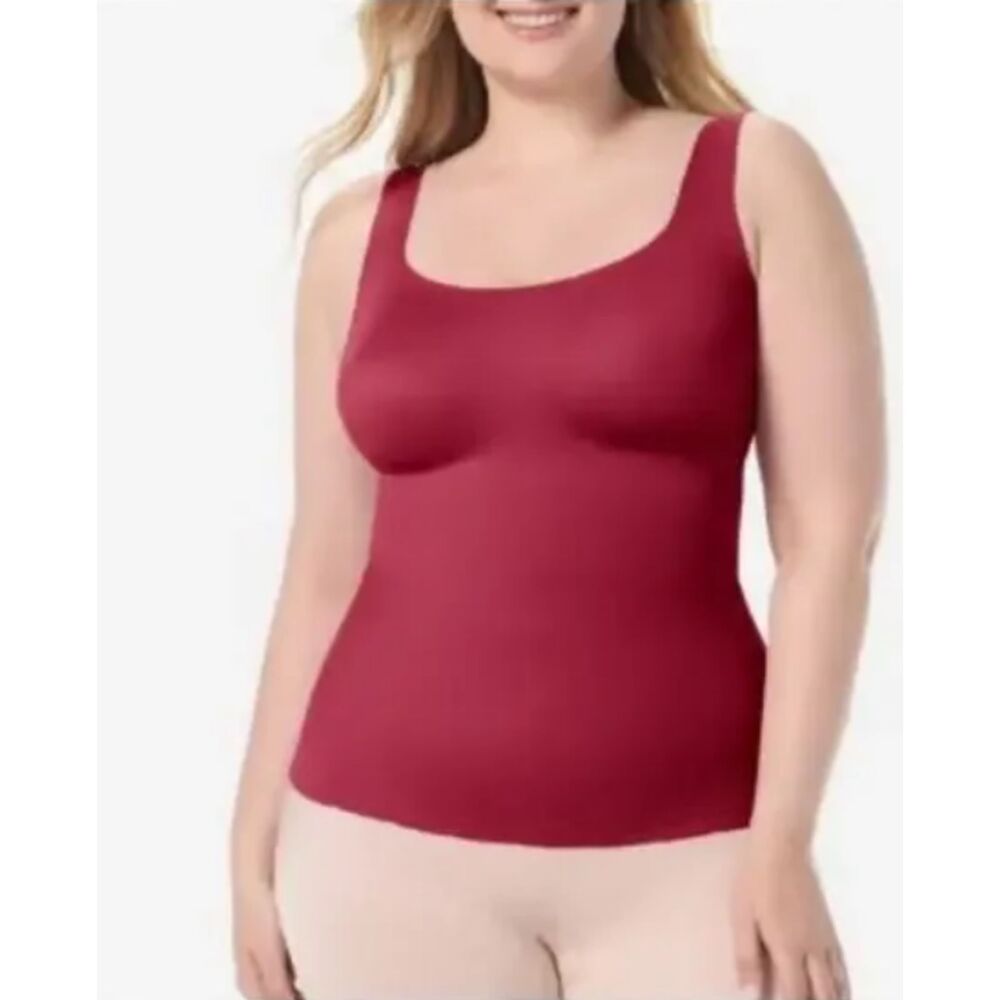 Ruby Ribbon Sleek Shape Tank #1988 Light Support Shapewear Rustic Red Sz 48